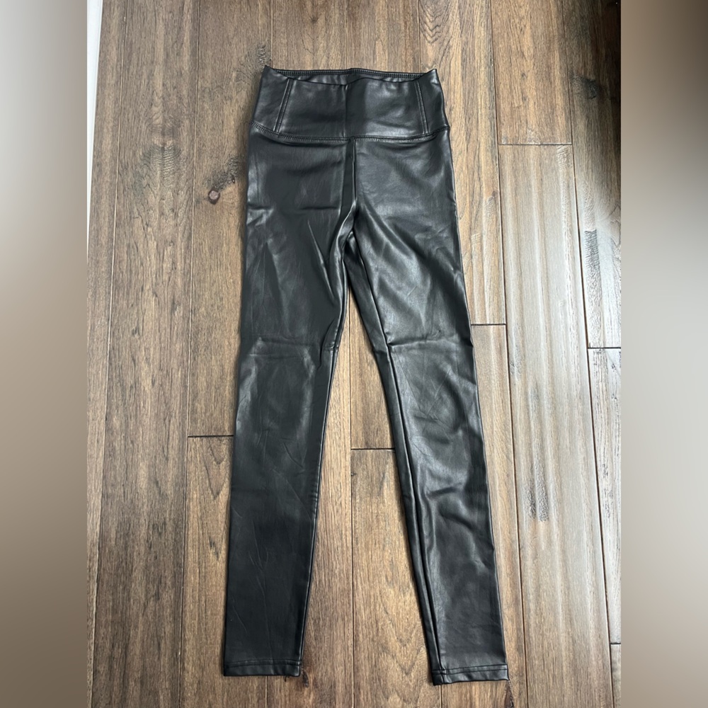 Black leather leggings